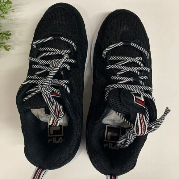 Fila Womens Ray Tracer Mesh Low-Top Fashion Lace Up Sneakers Sz 6.5 Black - Picture 3 of 9